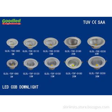 15W COB TDE Dimmable LED Downlights for Public Places